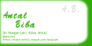 antal biba business card